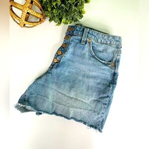 Universal Thread Vintage MIDI High-Rise Button Fly Jean Shorts Size 12
